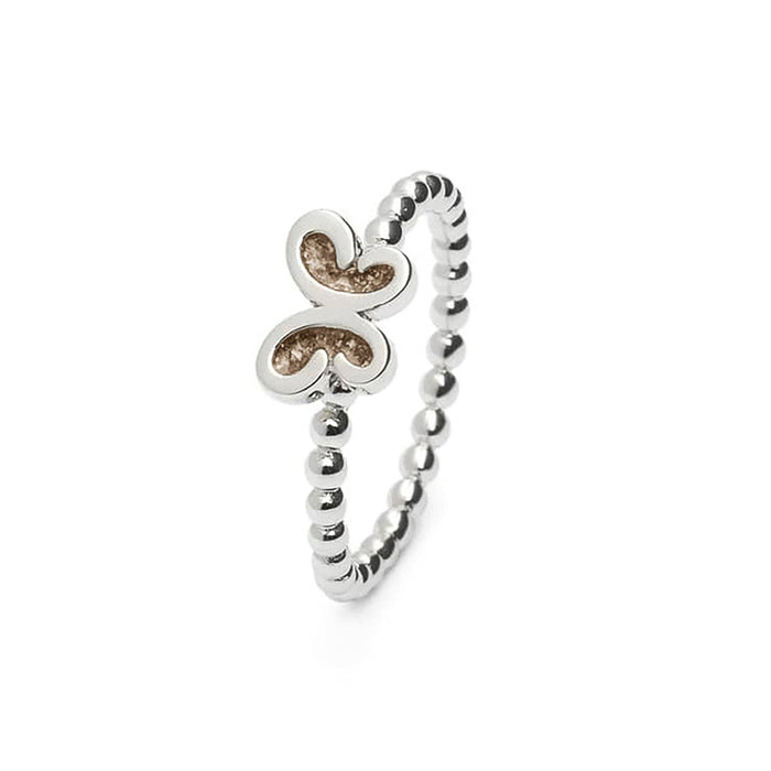 See You Memorial Ashes Silver Butterfly Bubble Ring (RG003)