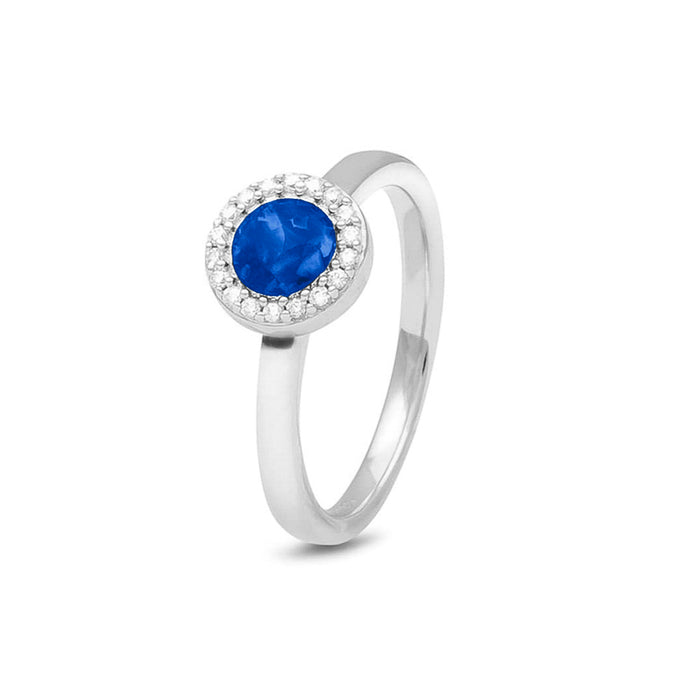 See You Memorial Ashes Silver Ring with a Plain Band & Zircon Circle (RG010)