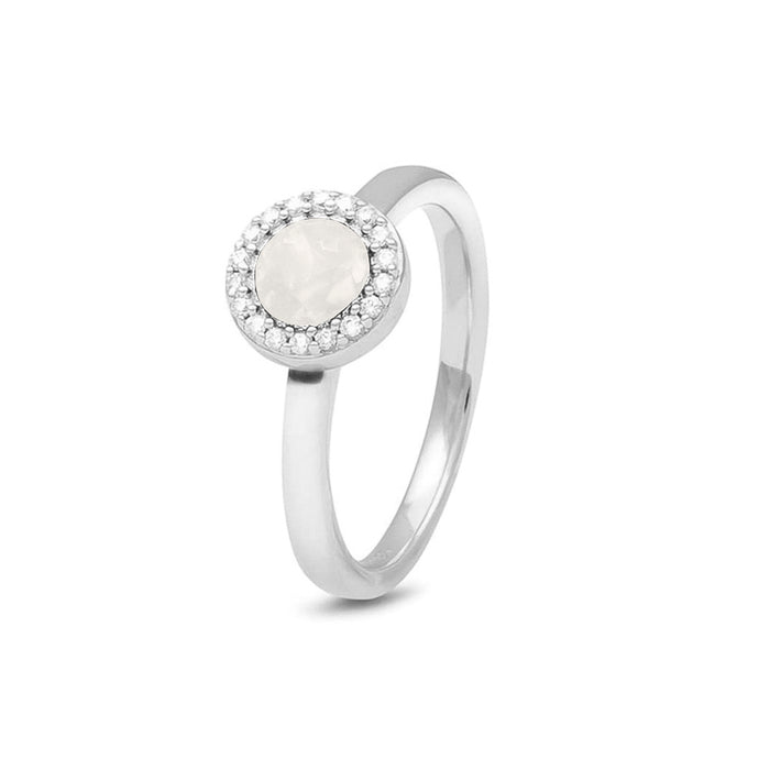 See You Memorial Ashes Silver Ring with a Plain Band & Zircon Circle (RG010)