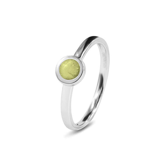 See You Memorial Ashes Simple Silver Ring with a Plain Band and Circle (RG012)
