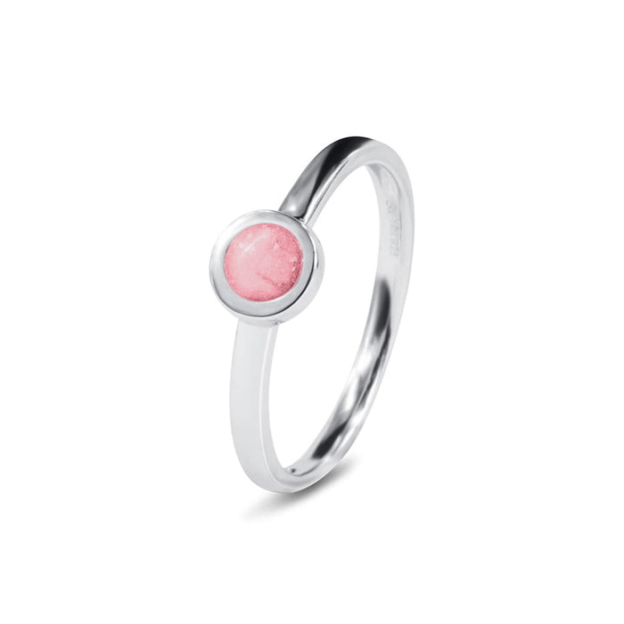 See You Memorial Ashes Simple Silver Ring with a Plain Band and Circle (RG012)
