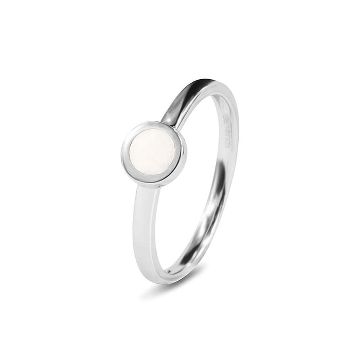 See You Memorial Ashes Simple Silver Ring with a Plain Band and Circle (RG012)