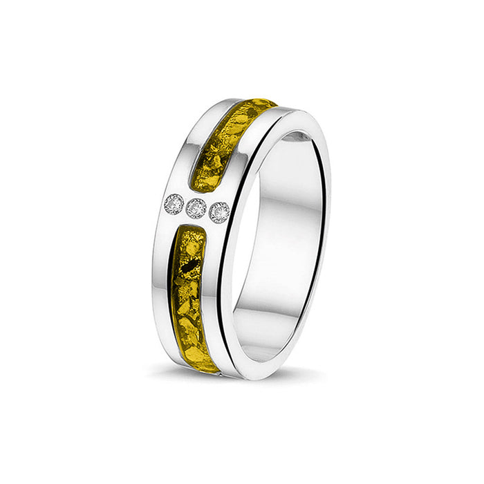 See You Memorial Ashes Silver Ring with 3 Zircons (RG024)