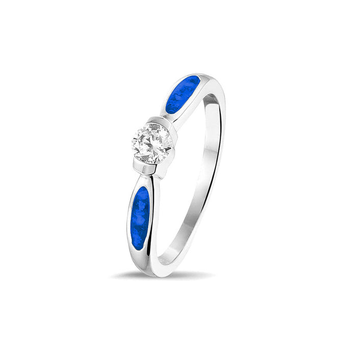 See You Memorial Ashes Silver Ring with Single Zircon (RG043)
