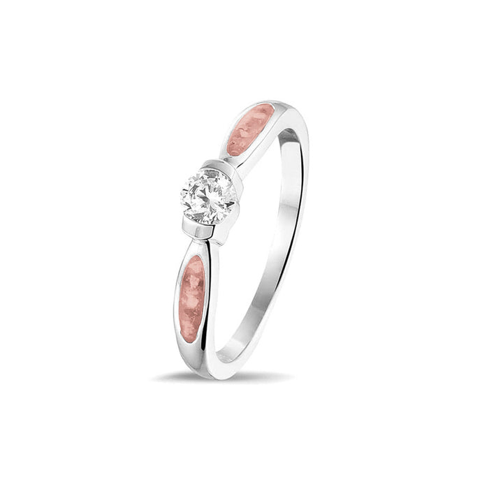 See You Memorial Ashes Silver Ring with Single Zircon (RG043)