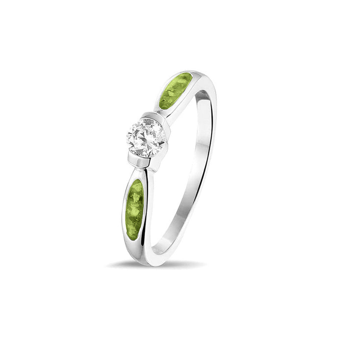 See You Memorial Ashes Silver Ring with Single Zircon (RG043)