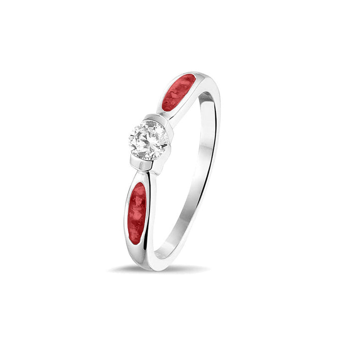 See You Memorial Ashes Silver Ring with Single Zircon (RG043)