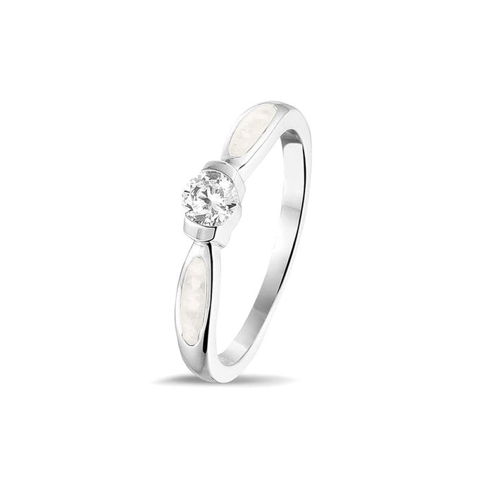 See You Memorial Ashes Silver Ring with Single Zircon (RG043)
