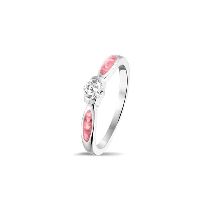 See You Memorial Ashes Silver Ring with Single Zircon (RG043)