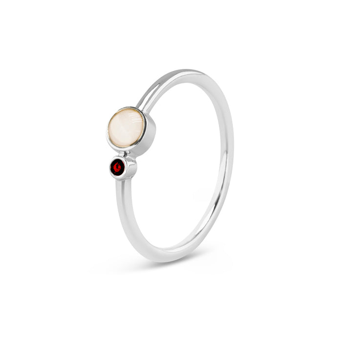 See You Memorial Birth Stone Simple Band Ashes Silver Ring (RG047)