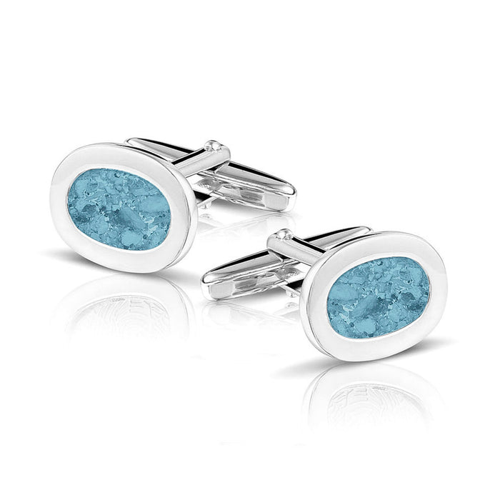 See You Memorial Jewellery Oval Cufflinks Ashes/Hair/Fur (RL006 SC)