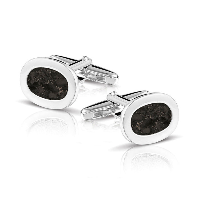 See You Memorial Jewellery Oval Cufflinks Ashes/Hair/Fur (RL006 SC)
