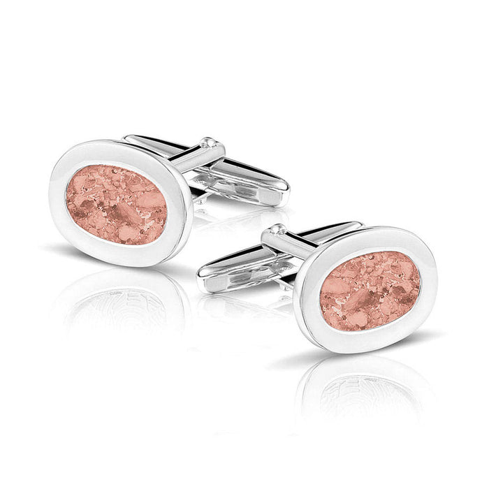 See You Memorial Jewellery Oval Cufflinks Ashes/Hair/Fur (RL006 SC)