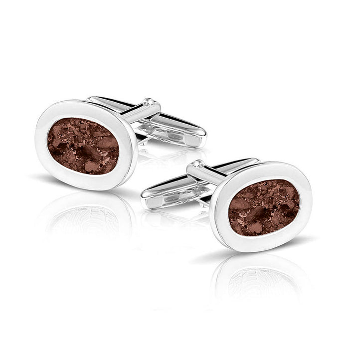 See You Memorial Jewellery Oval Cufflinks Ashes/Hair/Fur (RL006 SC)