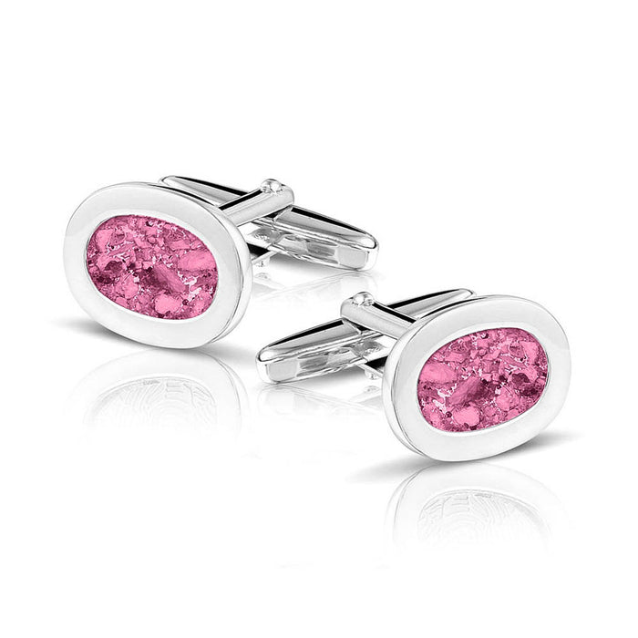 See You Memorial Jewellery Oval Cufflinks Ashes/Hair/Fur (RL006 SC)
