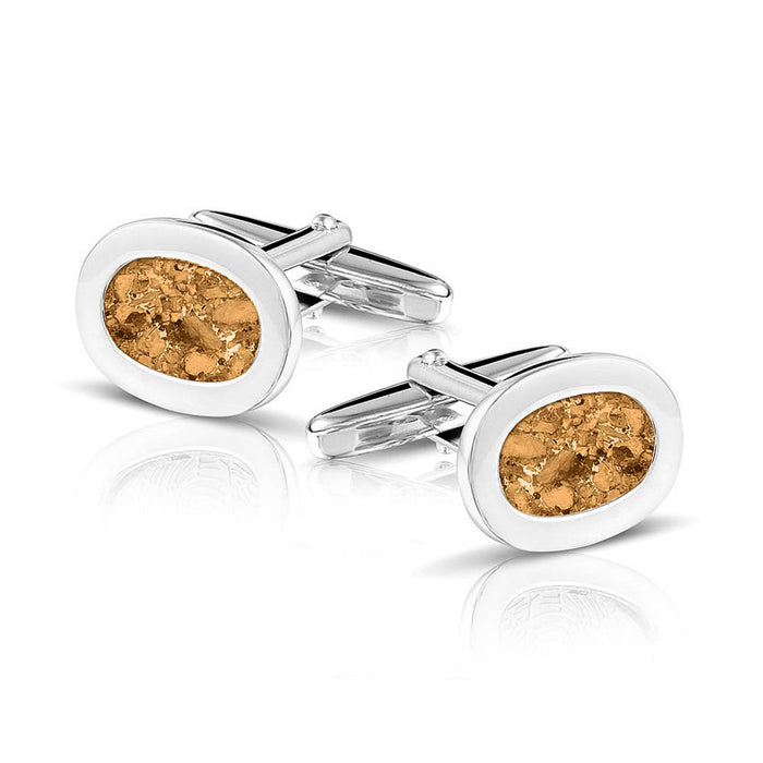 See You Memorial Jewellery Oval Cufflinks Ashes/Hair/Fur (RL006 SC)