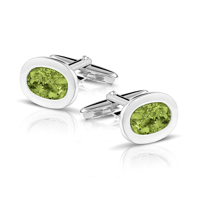 See You Memorial Jewellery Oval Cufflinks Ashes/Hair/Fur (RL006 SC)