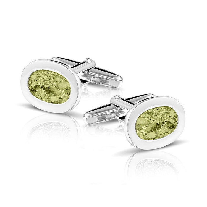 See You Memorial Jewellery Oval Cufflinks Ashes/Hair/Fur (RL006 SC)