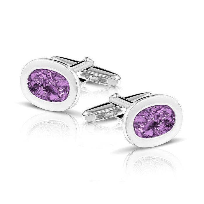 See You Memorial Jewellery Oval Cufflinks Ashes/Hair/Fur (RL006 SC)