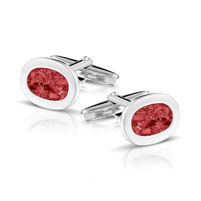 See You Memorial Jewellery Oval Cufflinks Ashes/Hair/Fur (RL006 SC)