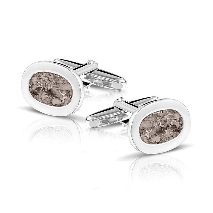 See You Memorial Jewellery Oval Cufflinks Ashes/Hair/Fur (RL006 SC)