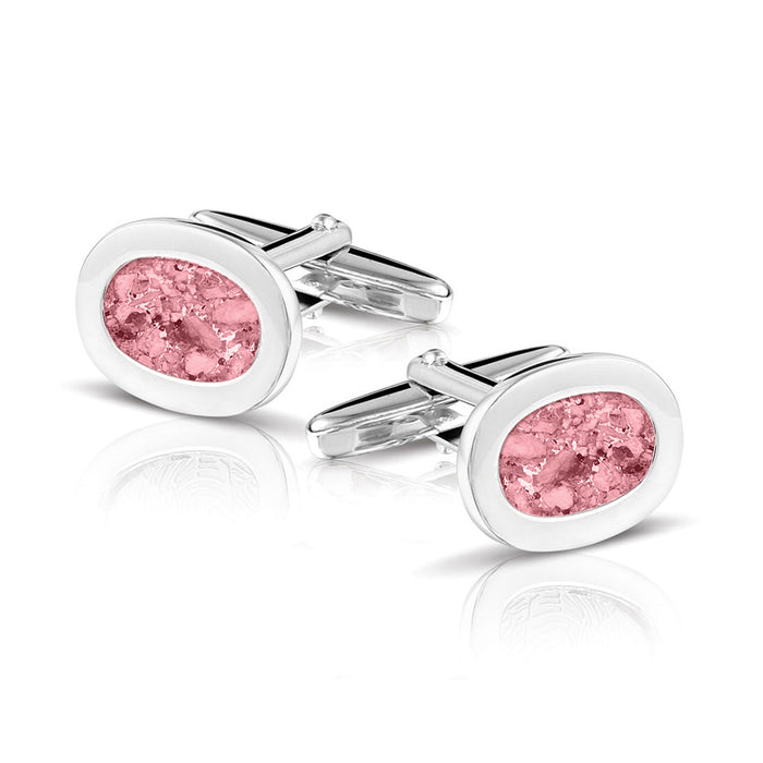 See You Memorial Jewellery Oval Cufflinks Ashes/Hair/Fur (RL006 SC)