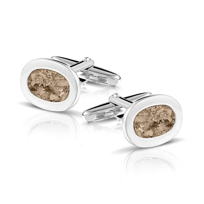 See You Memorial Jewellery Oval Cufflinks Ashes/Hair/Fur (RL006 SC)