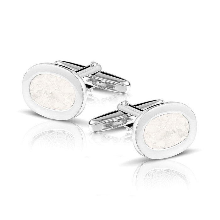 See You Memorial Jewellery Oval Cufflinks Ashes/Hair/Fur (RL006 SC)