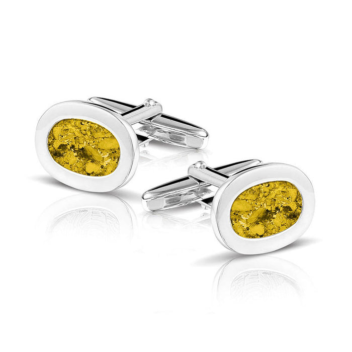 See You Memorial Jewellery Oval Cufflinks Ashes/Hair/Fur (RL006 SC)