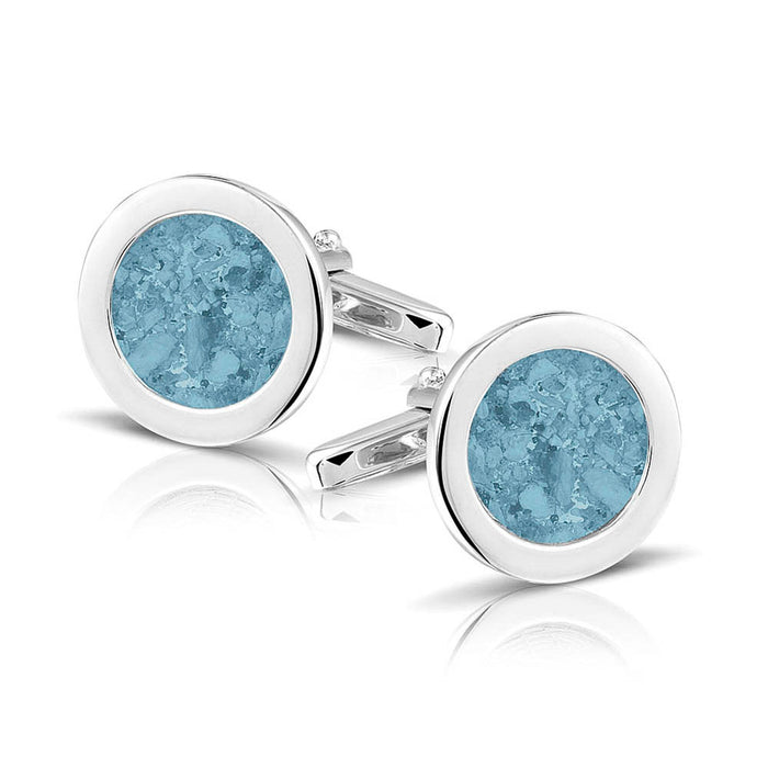 See You Memorial Jewellery Round Cufflinks for Ashes/Hair/Fur (RL007SC)