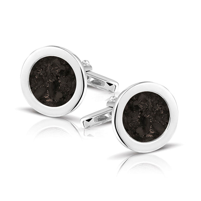 See You Memorial Jewellery Round Cufflinks for Ashes/Hair/Fur (RL007SC)