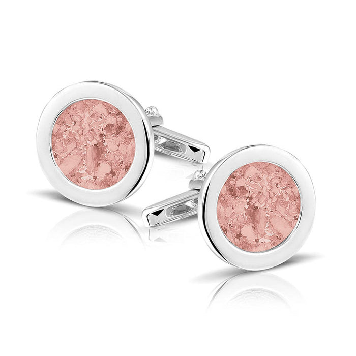 See You Memorial Jewellery Round Cufflinks for Ashes/Hair/Fur (RL007SC)