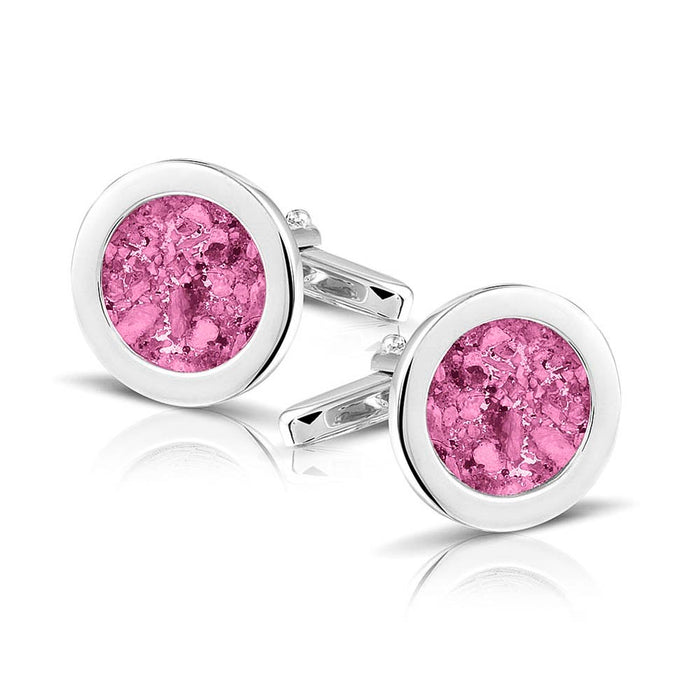 See You Memorial Jewellery Round Cufflinks for Ashes/Hair/Fur (RL007SC)