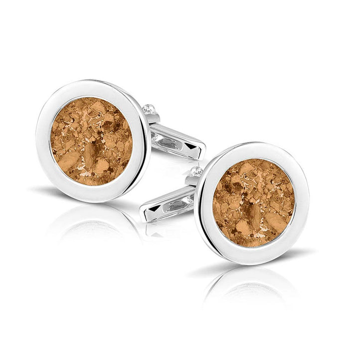 See You Memorial Jewellery Round Cufflinks for Ashes/Hair/Fur (RL007SC)