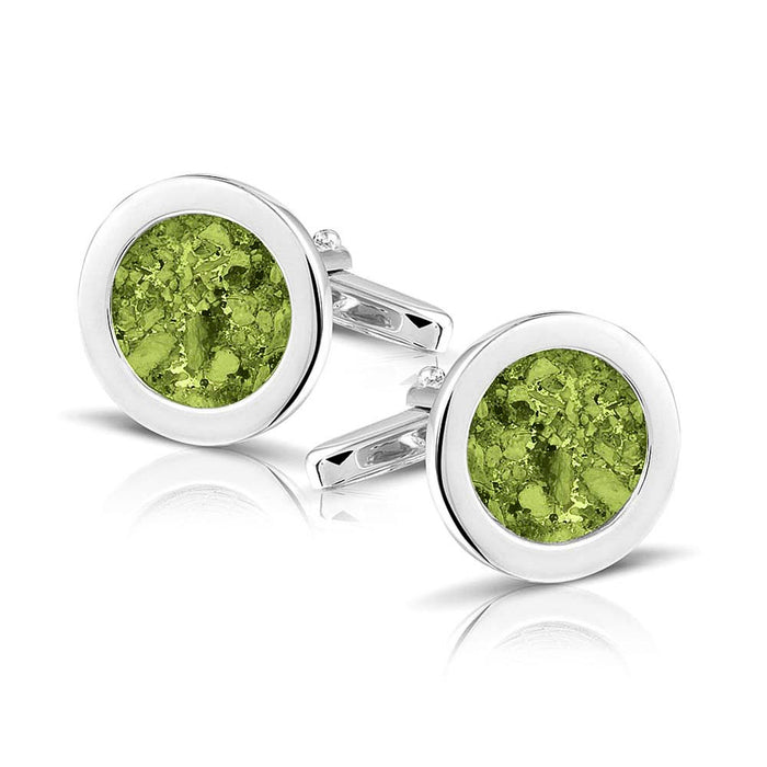 See You Memorial Jewellery Round Cufflinks for Ashes/Hair/Fur (RL007SC)