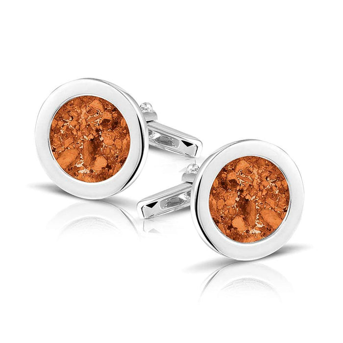 See You Memorial Jewellery Round Cufflinks for Ashes/Hair/Fur (RL007SC)