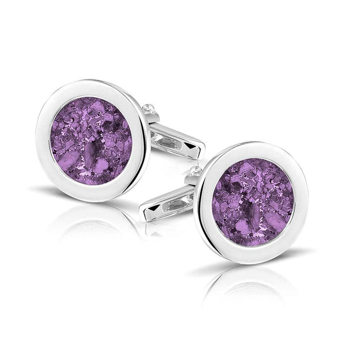 See You Memorial Jewellery Round Cufflinks for Ashes/Hair/Fur (RL007SC)