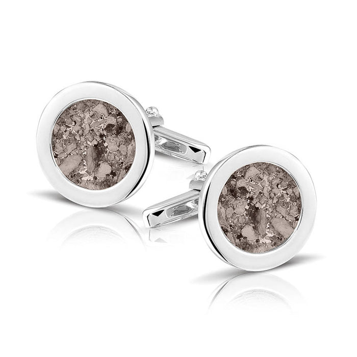 See You Memorial Jewellery Round Cufflinks for Ashes/Hair/Fur (RL007SC)