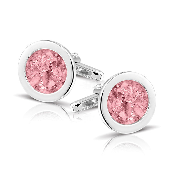 See You Memorial Jewellery Round Cufflinks for Ashes/Hair/Fur (RL007SC)