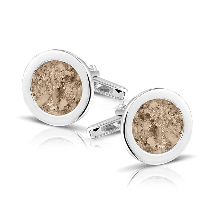See You Memorial Jewellery Round Cufflinks for Ashes/Hair/Fur (RL007SC)