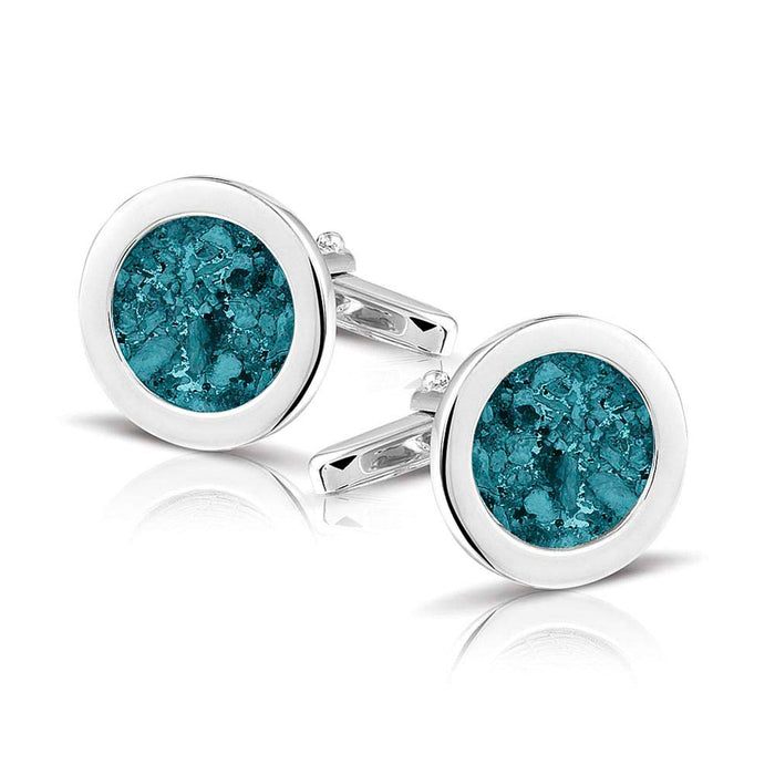 See You Memorial Jewellery Round Cufflinks for Ashes/Hair/Fur (RL007SC)