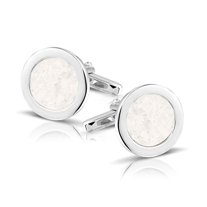 See You Memorial Jewellery Round Cufflinks for Ashes/Hair/Fur (RL007SC)