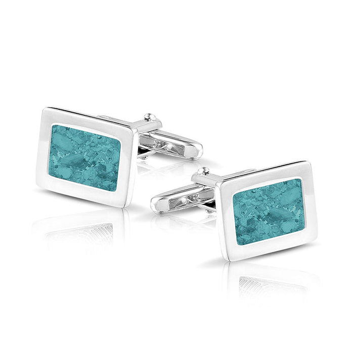 See You Memorial Rectangular Cufflinks with Ashes/Hair/Fur (RL008S)
