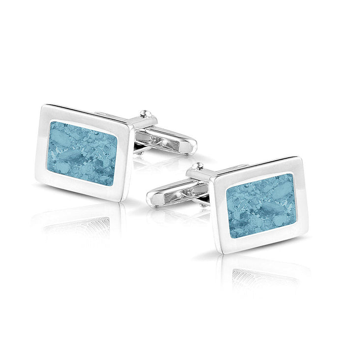 See You Memorial Rectangular Cufflinks with Ashes/Hair/Fur (RL008S)