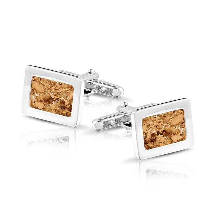 See You Memorial Rectangular Cufflinks with Ashes/Hair/Fur (RL008S)