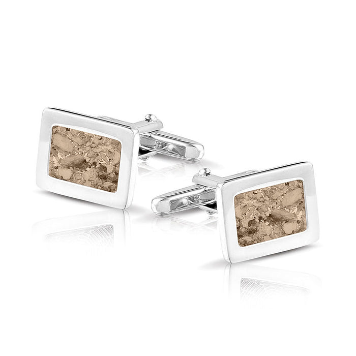 See You Memorial Rectangular Cufflinks with Ashes/Hair/Fur (RL008S)