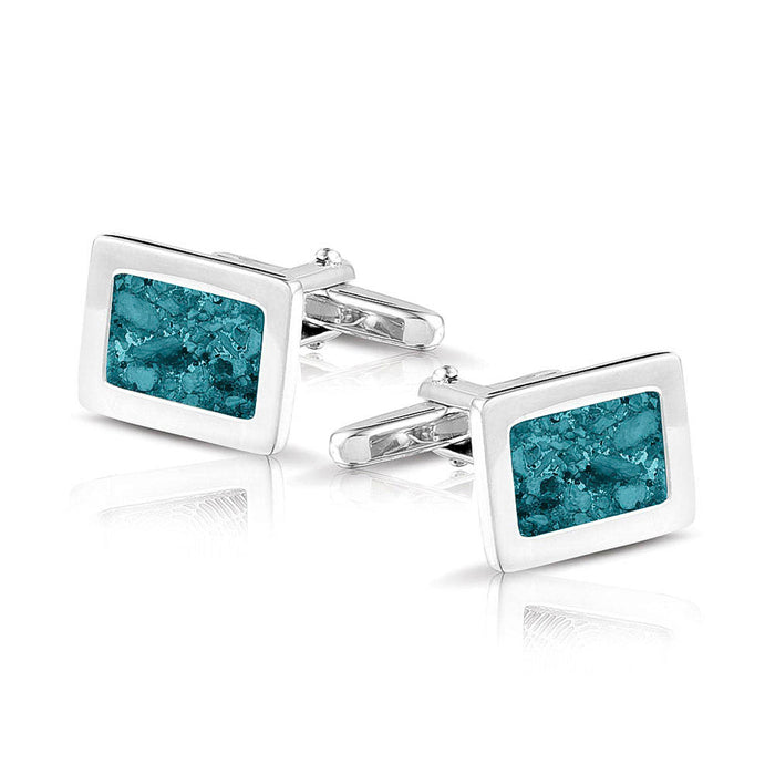 See You Memorial Rectangular Cufflinks with Ashes/Hair/Fur (RL008S)