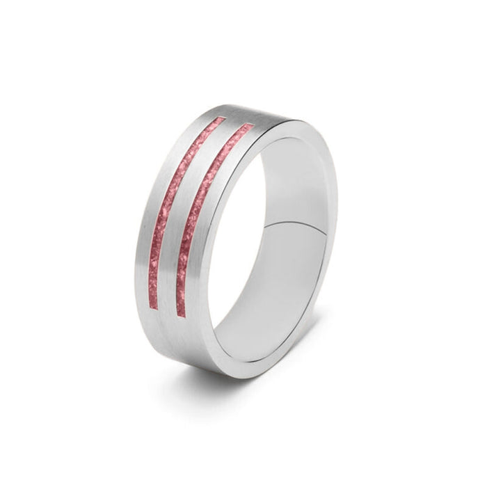 See You Memorial Ashes Steel Ring - Two Grooves (RS 004S)