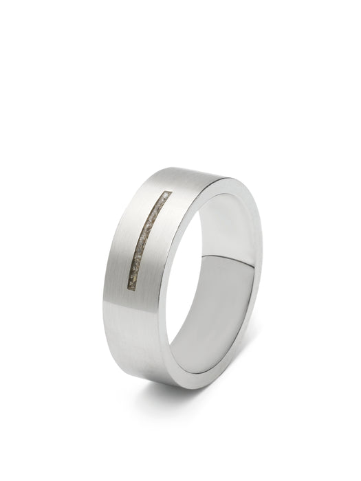 See You Memorial Ashes Silver Ring - One Groove (RS 005S)