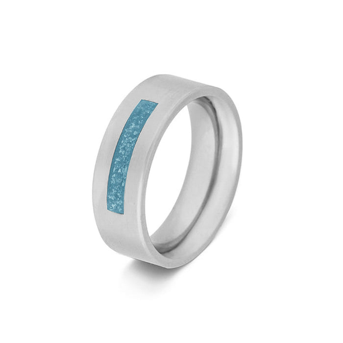 See You Memorial Ashes Steel Ring - One Thick Groove (RS006)